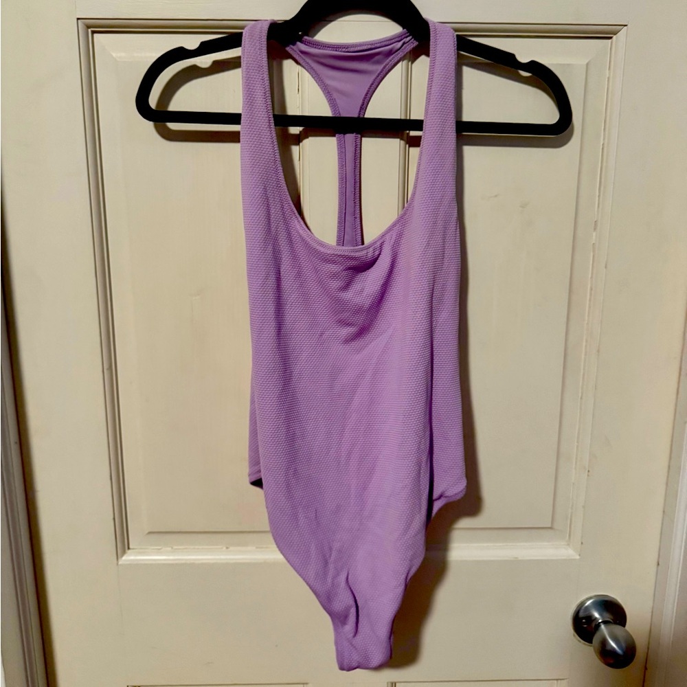 Aerie the one piece racer back swimsuit in lilac